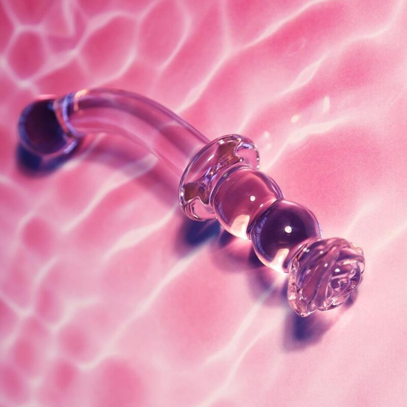 Склянний фалоімітатор для точки G Dreamtoys Glaze Glass Rosebud рожевий, 19 х 2.9 см - Изображение 6
