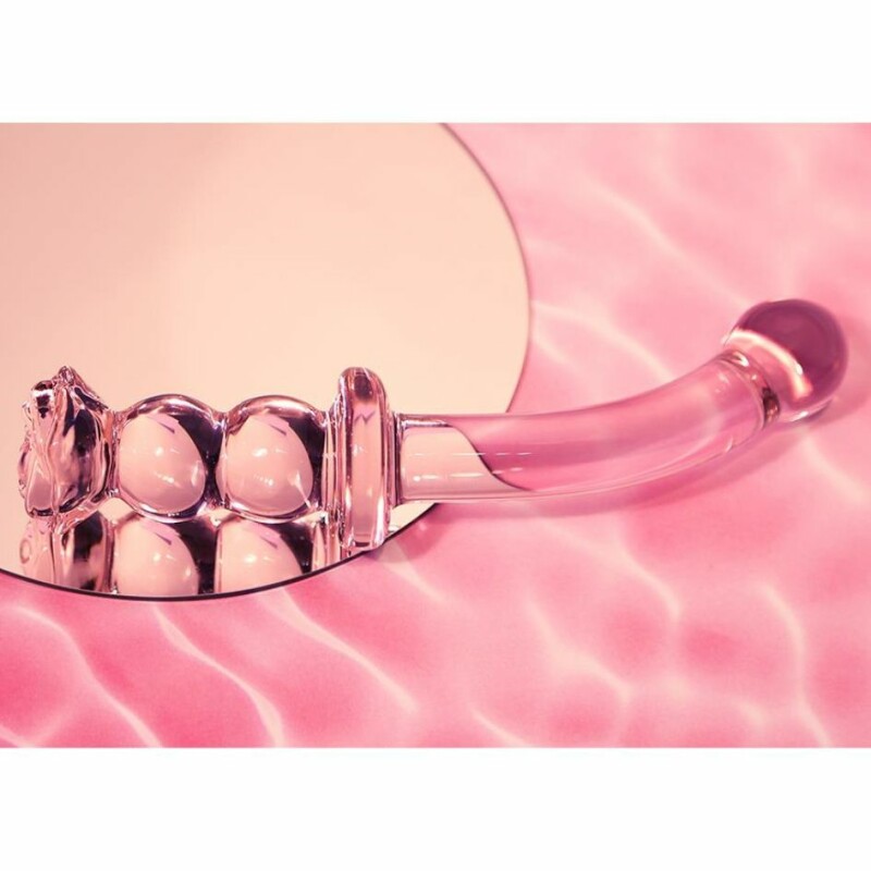 Склянний фалоімітатор для точки G Dreamtoys Glaze Glass Rosebud рожевий, 19 х 2.9 см - Изображение 7