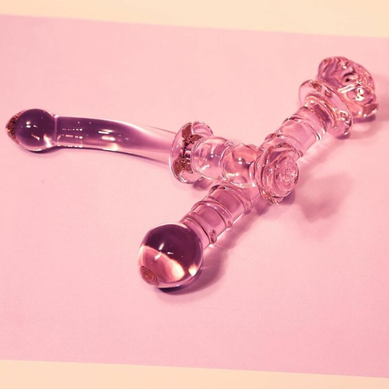 Фалоімітатор зі скла для точки G Dreamtoys Glaze Glass Rosebud рожевий, 22.8 х 4 см - Изображение 2