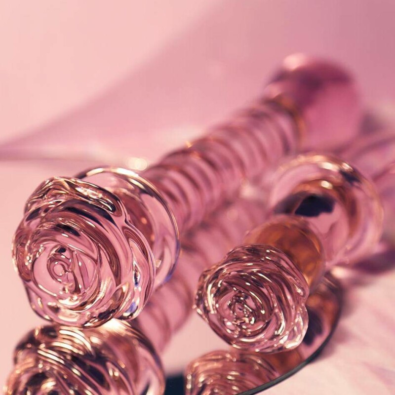Фалоімітатор зі скла для точки G Dreamtoys Glaze Glass Rosebud рожевий, 22.8 х 4 см - Изображение 8