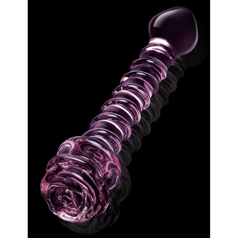 Фалоімітатор зі скла для точки G Dreamtoys Glaze Glass Rosebud рожевий, 22.8 х 4 см - Изображение 6