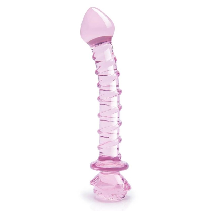 Фалоімітатор зі скла для точки G Dreamtoys Glaze Glass Rosebud рожевий, 22.8 х 4 см - Изображение 4
