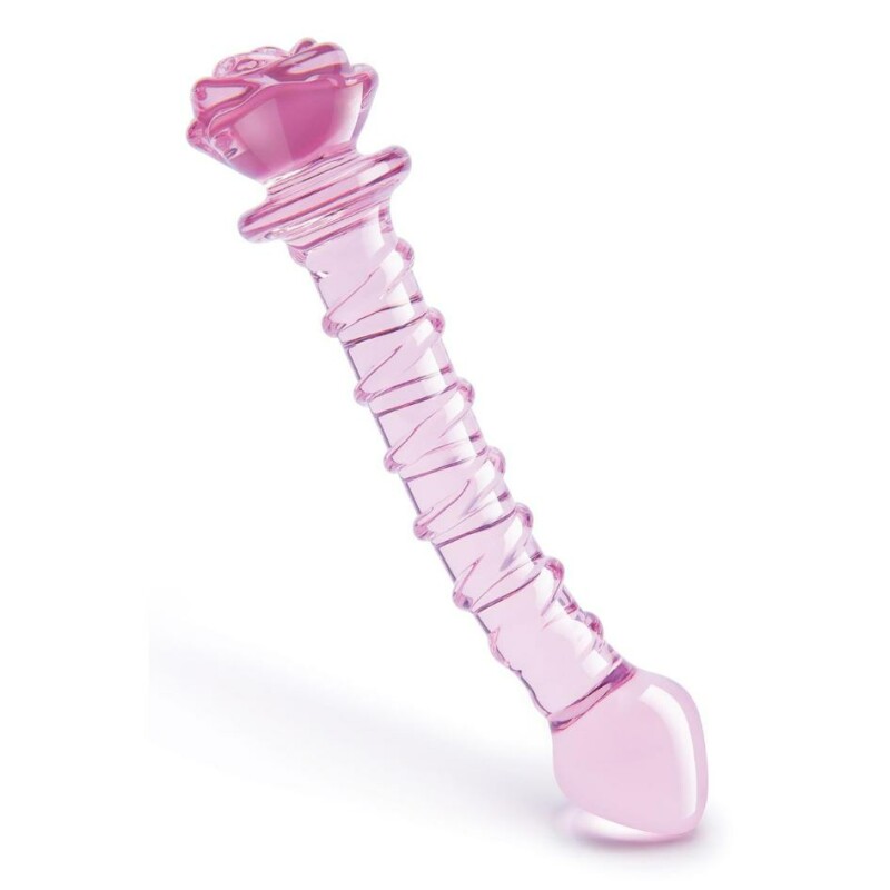Фалоімітатор зі скла для точки G Dreamtoys Glaze Glass Rosebud рожевий, 22.8 х 4 см - Изображение 5