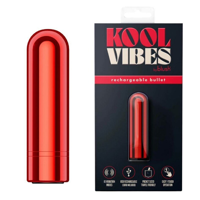 Віброкуля перезарядна Blush Kool Vibes червона, 6.3 х 1.8 см