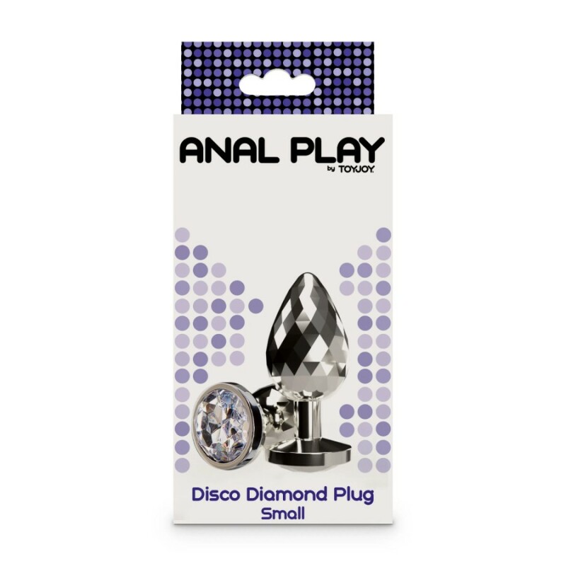 Анальна пробка Toy Joy Disco Diamond S срібляста, 7.5 х 2.7 см