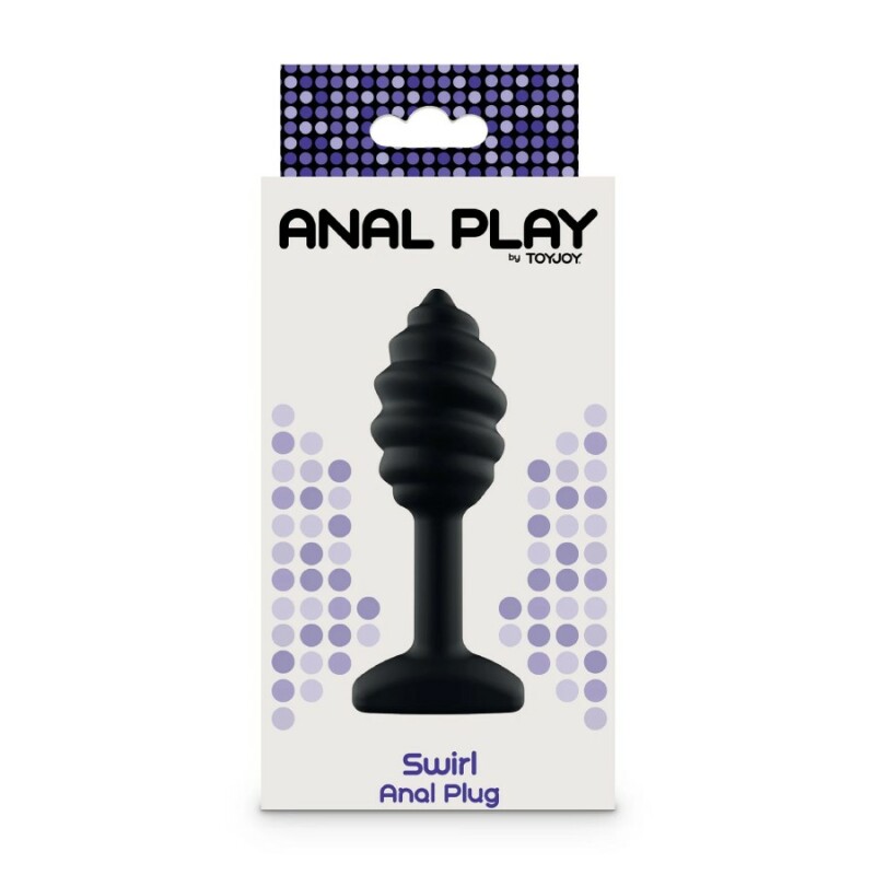 Анальна пробка Toy Joy Swirl чорна, 9.2 х 1.8 см - Зображення 1