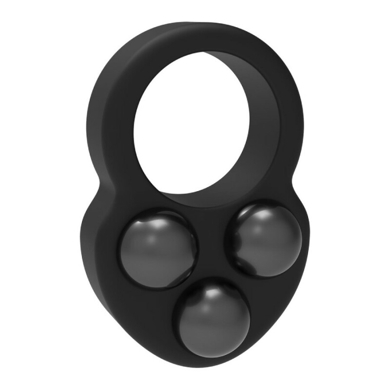 Ерекційне кільце Dream Toys Ramrod з трьома обтяжувачами, чорне, 7.5 х 3.3 см - Зображення 3