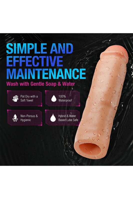 Насадка на пеніс Blush Performance Plus подовжуюча, бежева, 21.6 х 5 см - Изображение 6