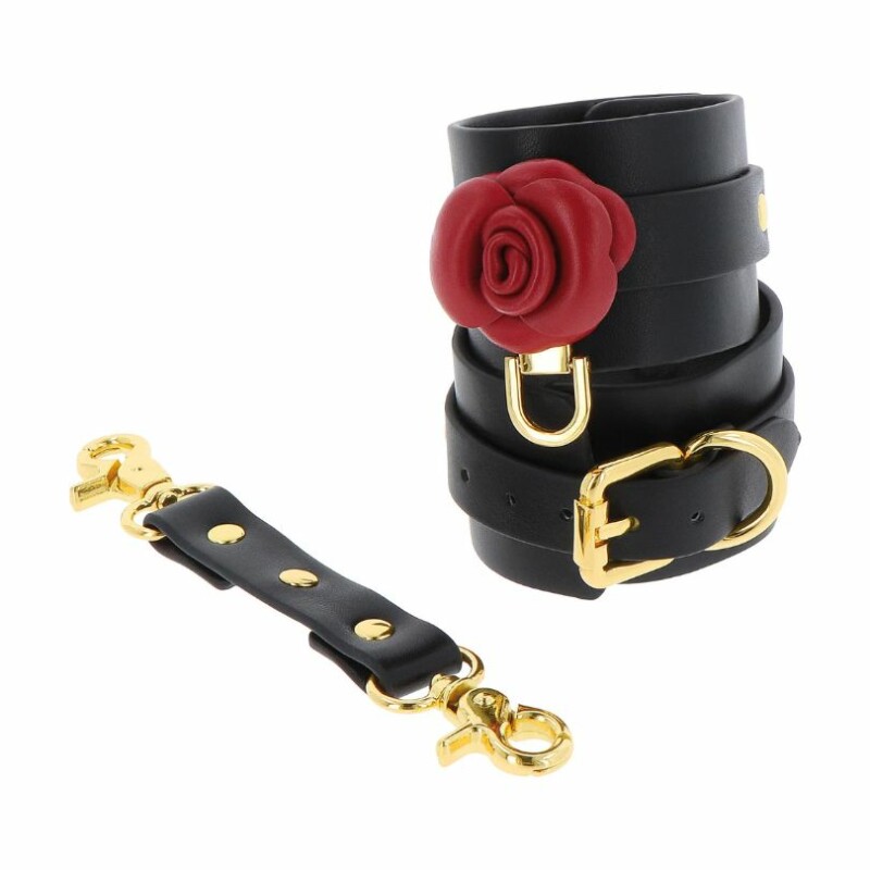 Наручники з трояндами TABOOM Wild Roses Wrist Cuffs Set чорні - Зображення 1