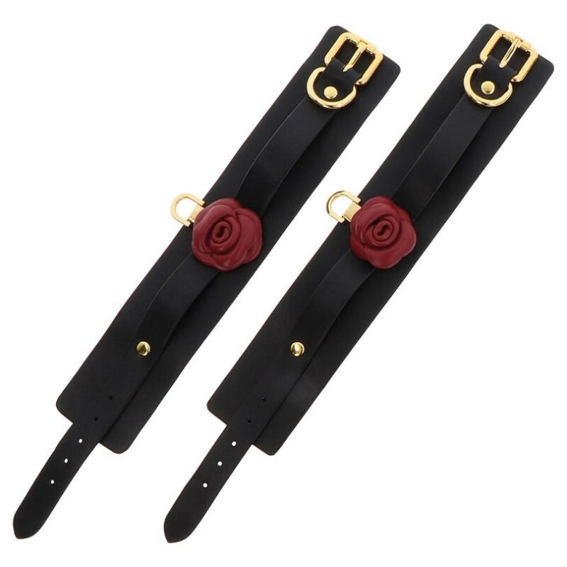 Наручники з трояндами TABOOM Wild Roses Wrist Cuffs Set чорні - Зображення 2