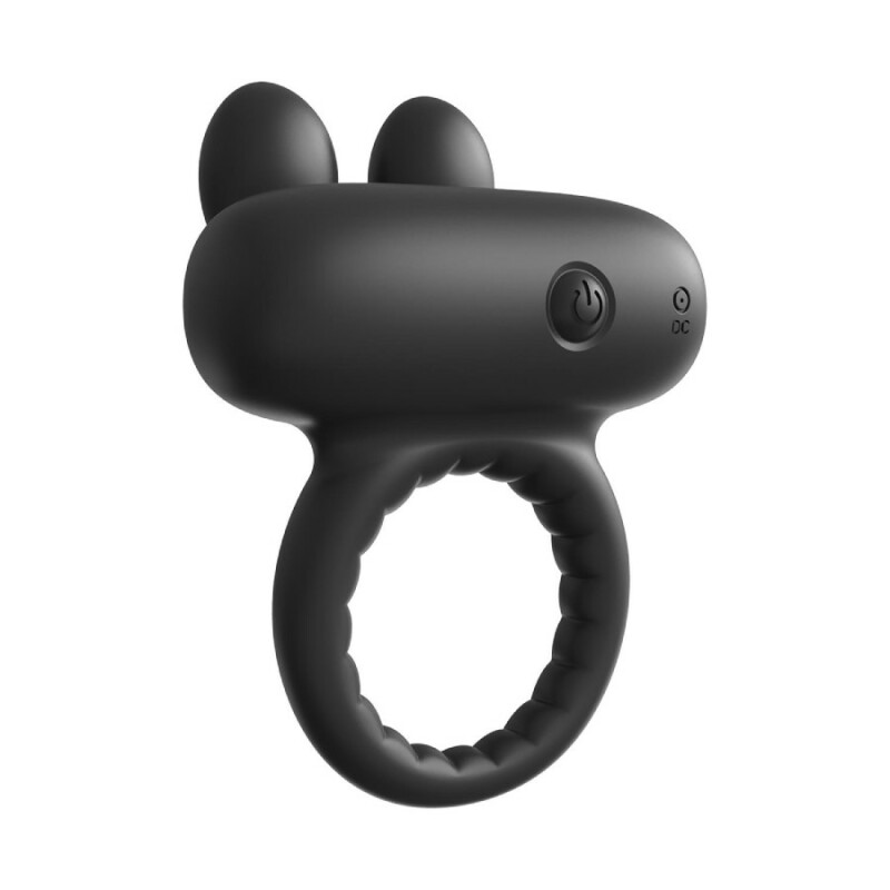 Ерекційне віброкільце Dreamtoys Rabbit з вушками для клітора, чорне, 9 х 5.5 см - Зображення 5