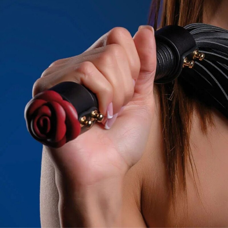 Флогер з трояндою на ручці Taboom Wild Roses Whip чорний - Зображення 2