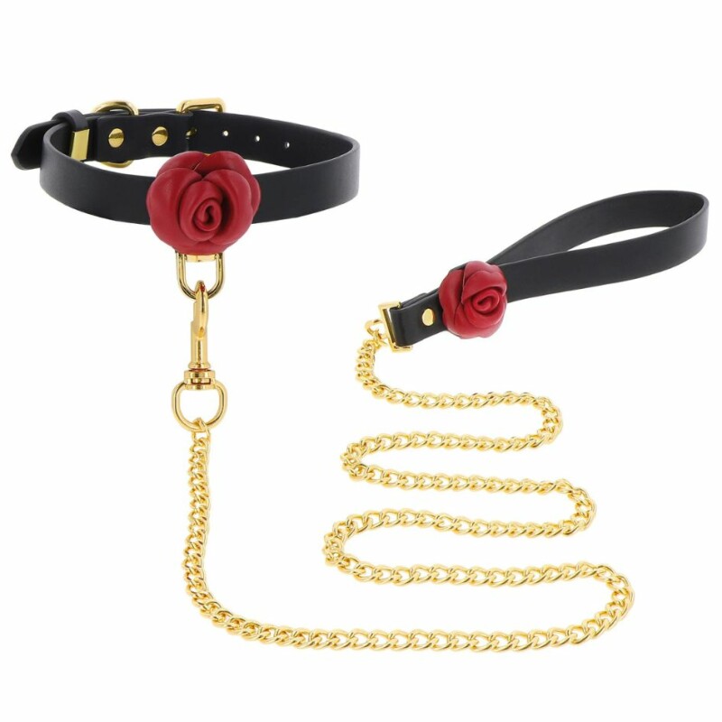 Нашийник з повідком Taboom Wild Roses Collar and Leash з трояндами, чорний - Зображення 3