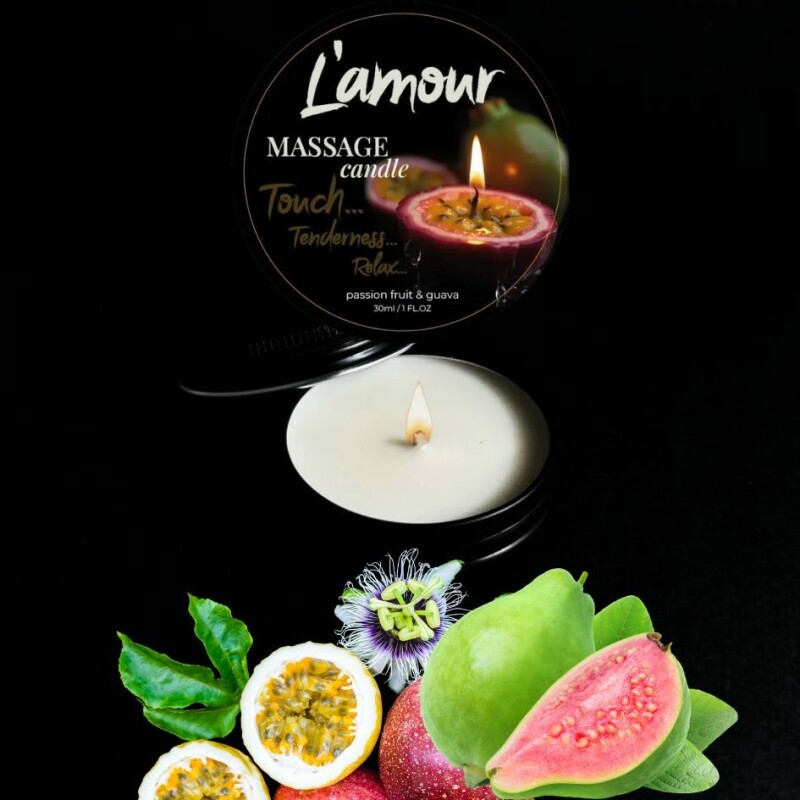 Масажна свічка, 30 мл, L'amour Passionfruit &amp; Guava мускус + маракуя + гуава - Зображення 1