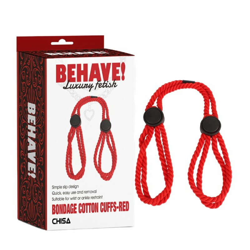 Бондаж-манжети Chisa BEHAVE! Luxuny fetish червоні, 45 х 3 см