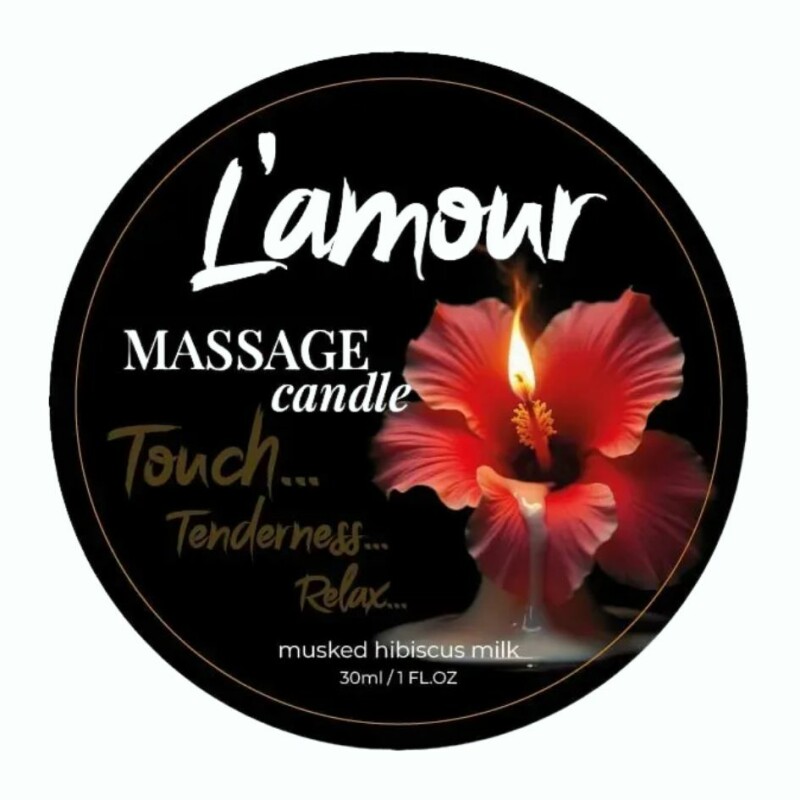 Масажна свічка, 30 мл, L'amour Musked Hibiscus &amp; Milk тропічні фрукти + молоко + мускус