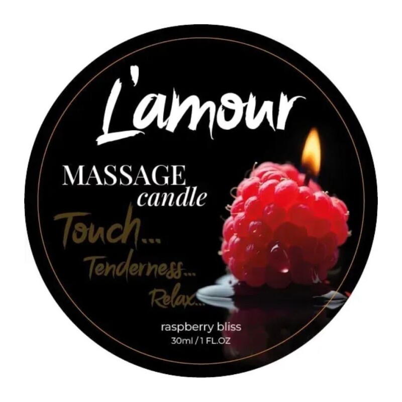 Масажна свічка, 30 мл, L'amour Raspberry Bliss ваніль + малина + квіти
