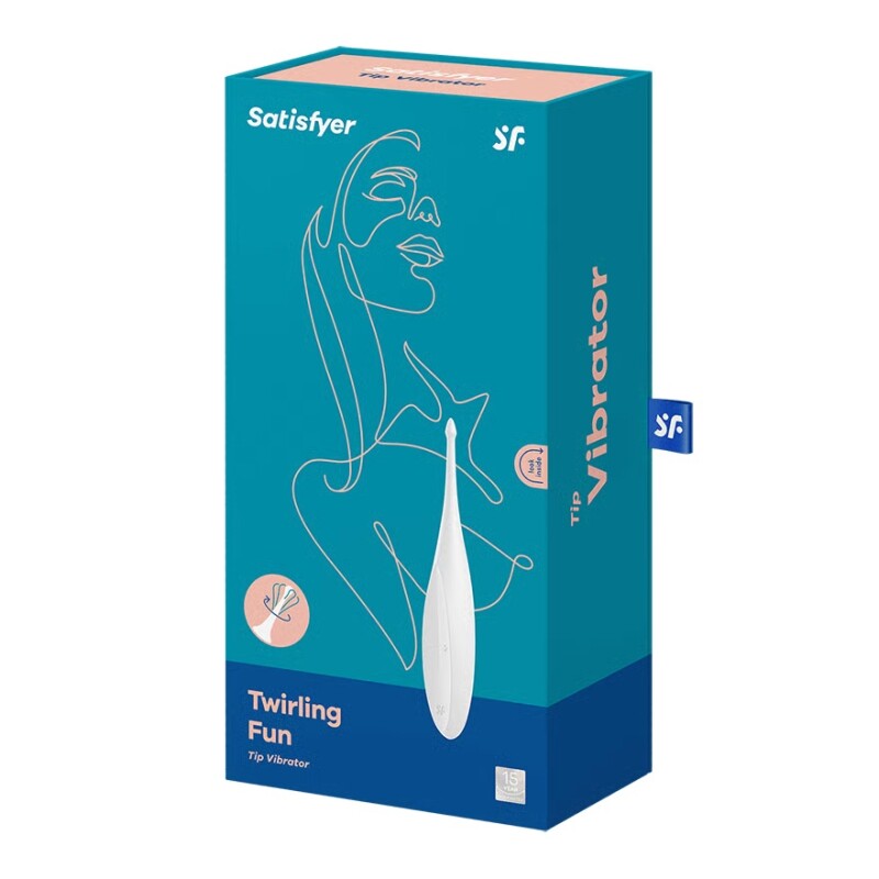 Вібратор для клітора Satisfyer Twirling Fun точковий, білий, 17.5 х 3.2 см - Зображення 1