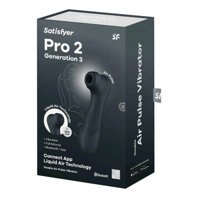 Вібратор Satisfyer Pro 2 Liquid Air з додатком, чорний, 16.4 см - Изображение 1