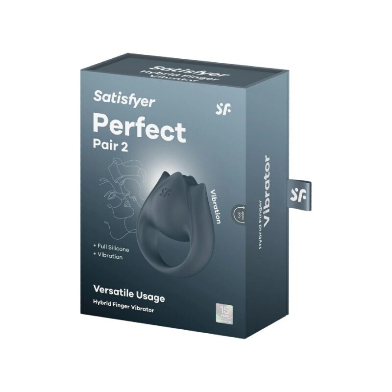 Вібратор на палець Satisfyer Perfect Pair 2 ерекційне кільце, сіре, 6.7 х 4.5 см - Зображення 1