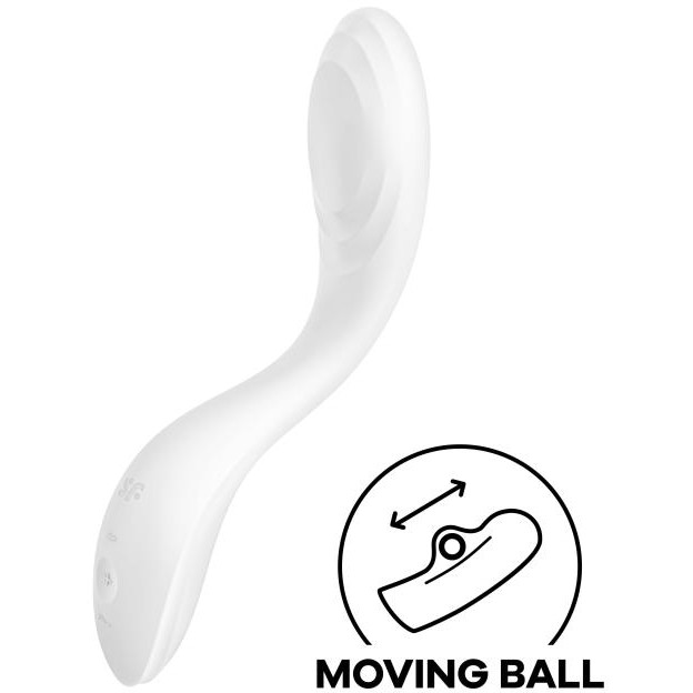Вібратор для точки G Satisfyer Rrrolling Pleasure з рухливою кулькою, білий, 21.9 х 3.9 см