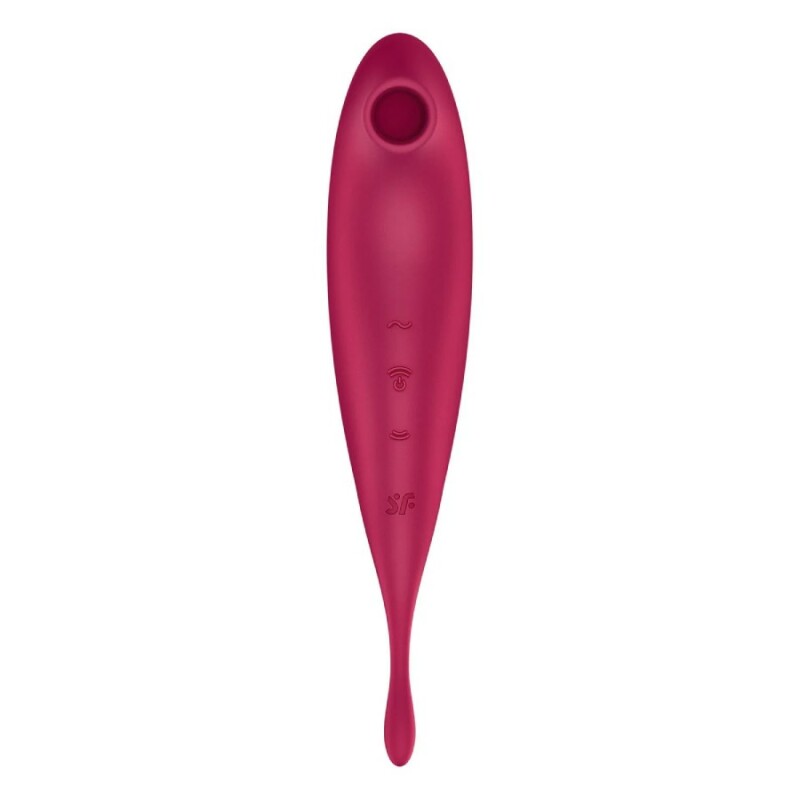 Вібратор з хвильовою стимуляцією Satisfyer Twirling Pro з додатком, червоний, 20.5 х 3.7 см - Зображення 3