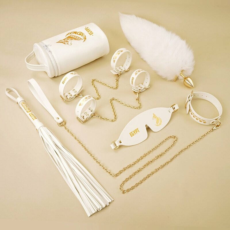 Набір БДСМ Roomfun Egyptian Cat Bodage Kit 9 предметів, білий - Зображення 3