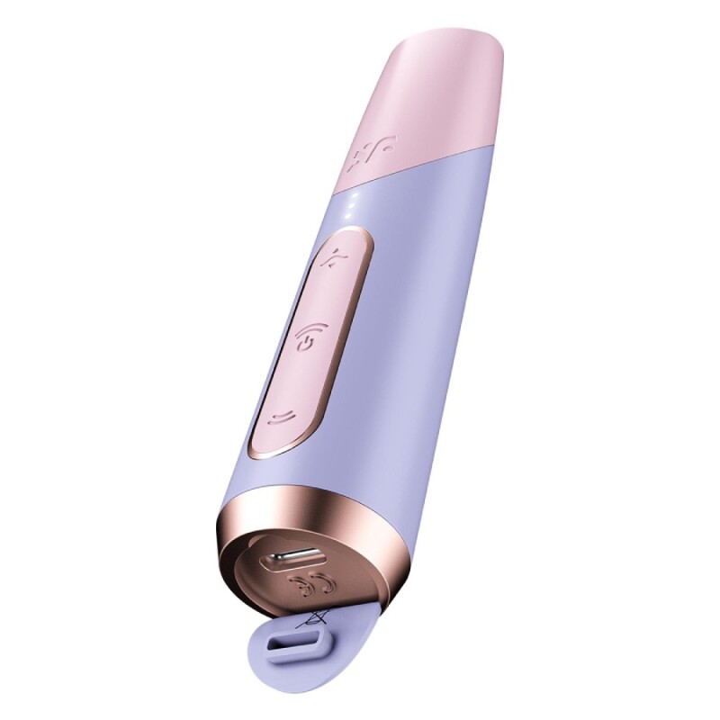 Вібратор у вигляді помади Satisfyer Bold Kiss з вакуумною стимуляцією, фіолетовий, 12.5 х 2.4 см - Зображення 4