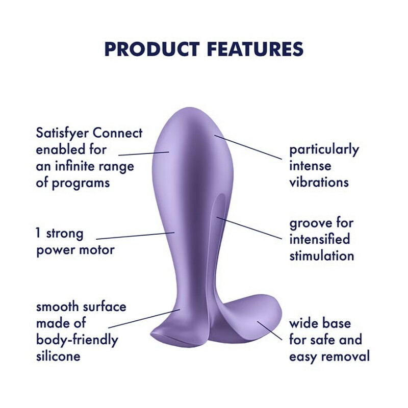 Анальний вібратор Satisfyer Intensity Plug з додатком, фіолетовий, 11.3 х 5 см - Зображення 4