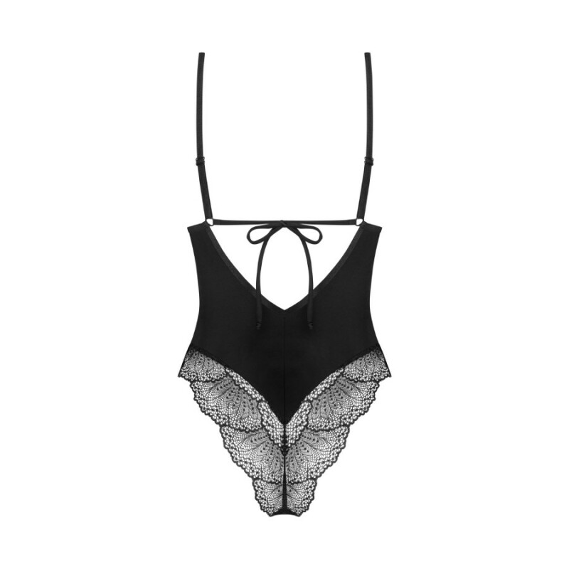 Боді Obsessive Lobellis мереживне, чорне, XS-S - Изображение 4
