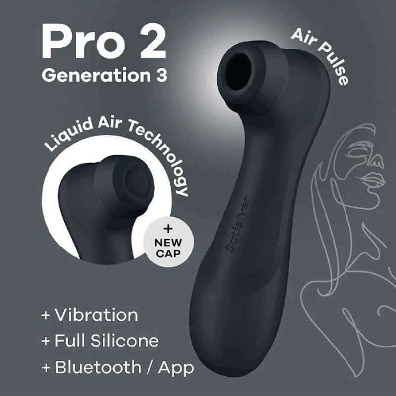 Вібратор Satisfyer Pro 2 Liquid Air з додатком, чорний, 16.4 см - Изображение 6