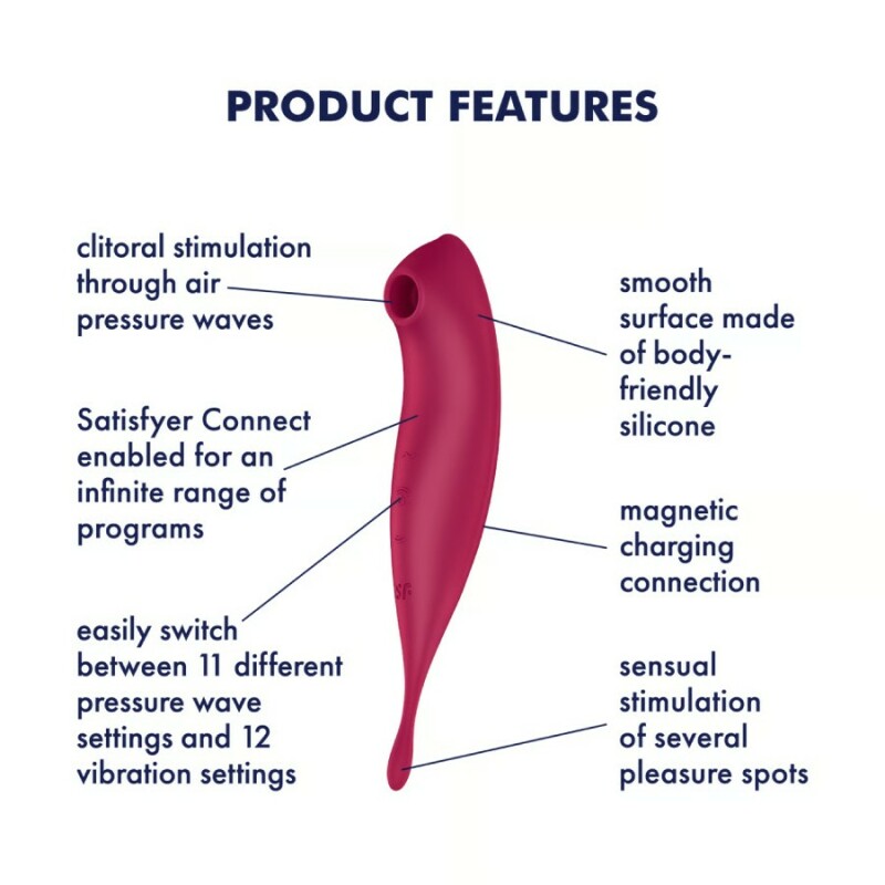 Вібратор з хвильовою стимуляцією Satisfyer Twirling Pro з додатком, червоний, 20.5 х 3.7 см - Зображення 7