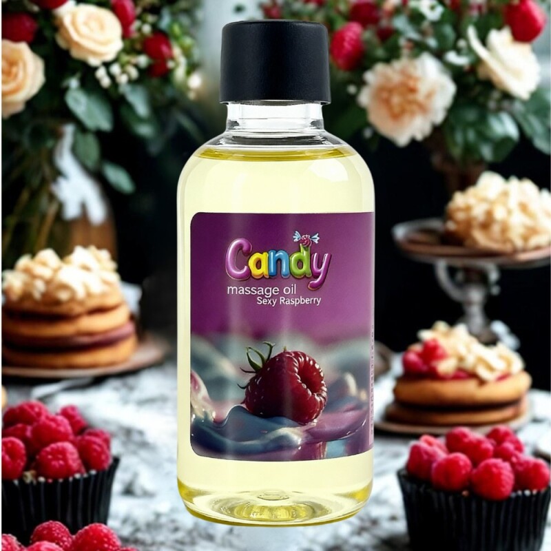 Масажна олія Candy Massage Oil Sexy Raspberry з ароматом малини, 50 мл - Изображение 1