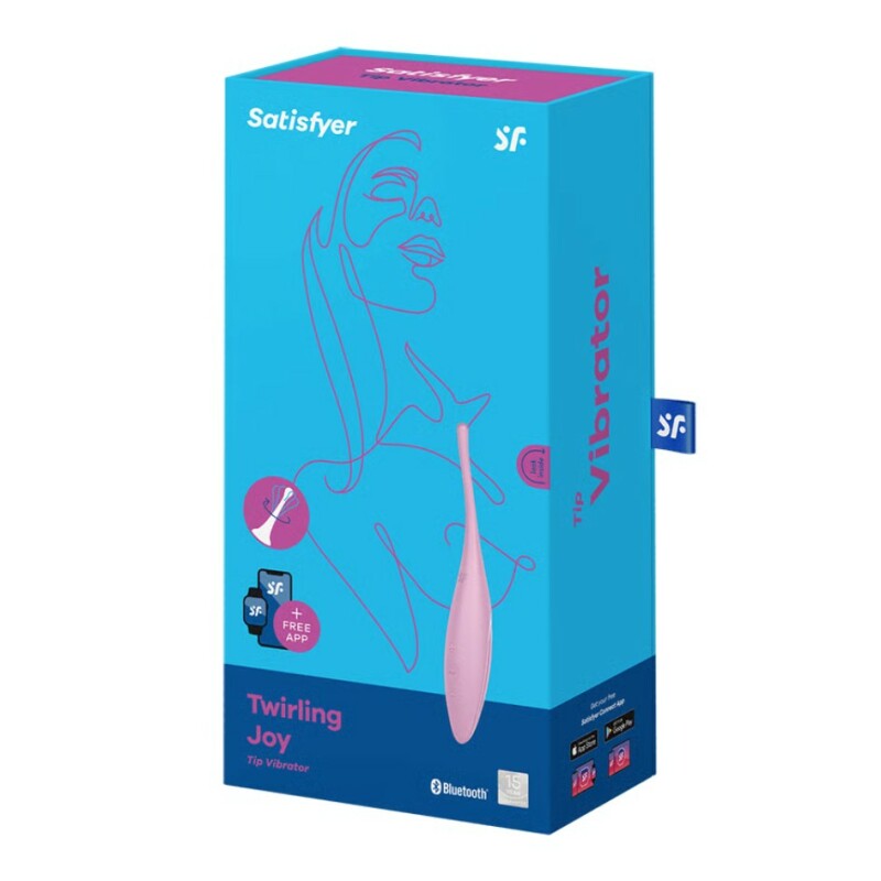 Вібратор для клітора Satisfyer Twirling Joy з додатком, рожевий, 18 х 3 см - Изображение 1