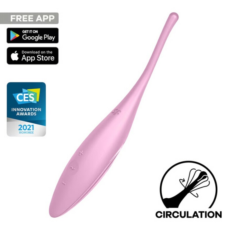 Вібратор для клітора Satisfyer Twirling Joy з додатком, рожевий, 18 х 3 см