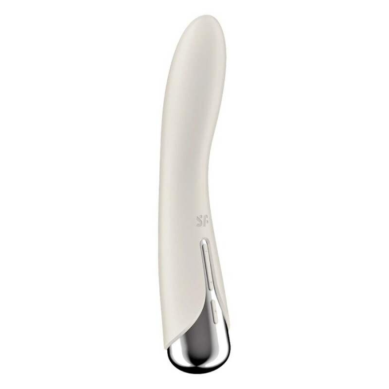 Вібратор для точки G Satisfyer Spinning Vibe 1 з ротацією, бежевий, 17.5 х 3.5 см