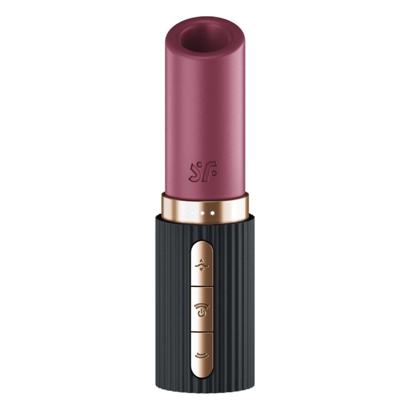 Вібратор у вигляді помади Satisfyer Pro 2 Kiss з вакуумною стимуляцією, червоний, 11.7 х 2.9 см