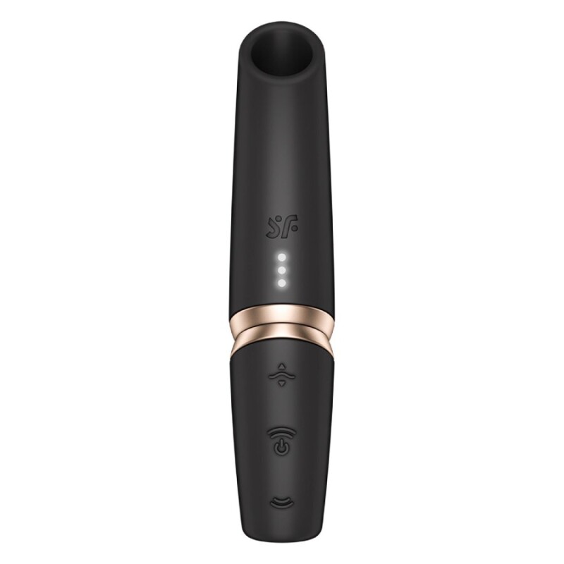 Вакуумний стимулятор клітора Satisfyer Perfect Kiss безконтактний, чорний, 12 х 2.4 см