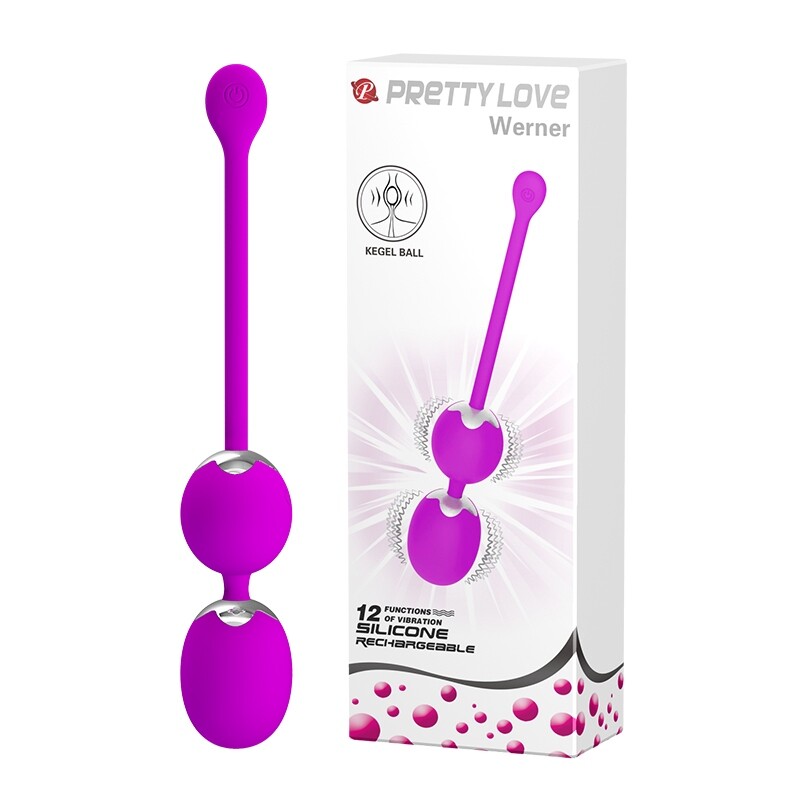 Вагінальні кульки Pretty Love Werner з вібрацією, фіолетові, 20.5 х 3.4 см