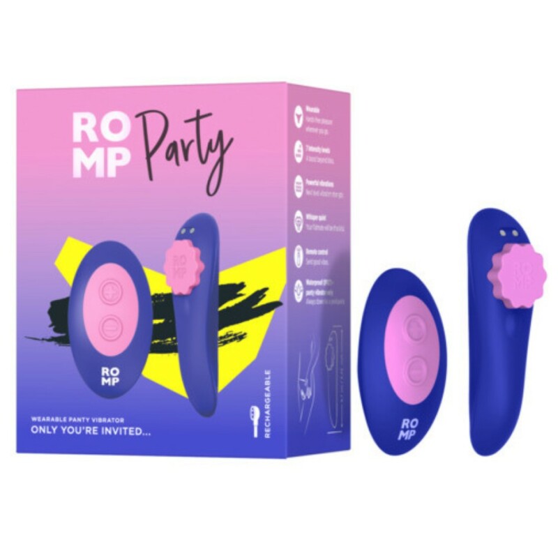 Вібратор в трусики ROMP Party з пультом, рожево-синій, 8.7 см