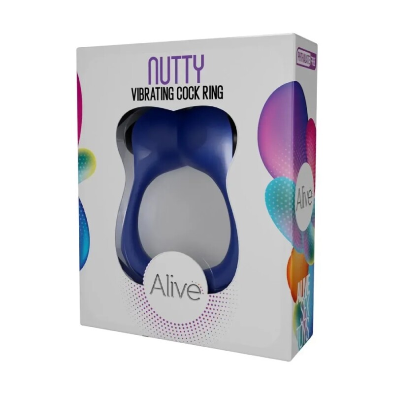 Ерекційне віброкільце Alive Nutty синє, 6 см - Зображення 1