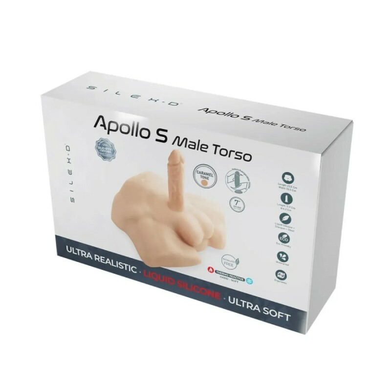 Фалоімітатор реалістичний Silex-D Apollo S з на торсі, на присосці, темно-бежевий, 17.6 х 3.5 см - Изображение 1