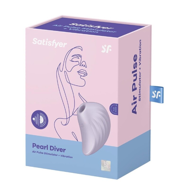 Вакуумний стимулятор Satisfyer Pearl Diver з вібрацією, фіолетовий, 9.1 х 6.6 см - Зображення 1