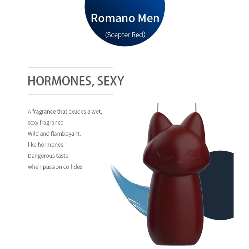 Свічка-лисичка низькотемпературна Roomfun Stepter Red з ароматом Romano Mens, 10 х 5 см - Зображення 9