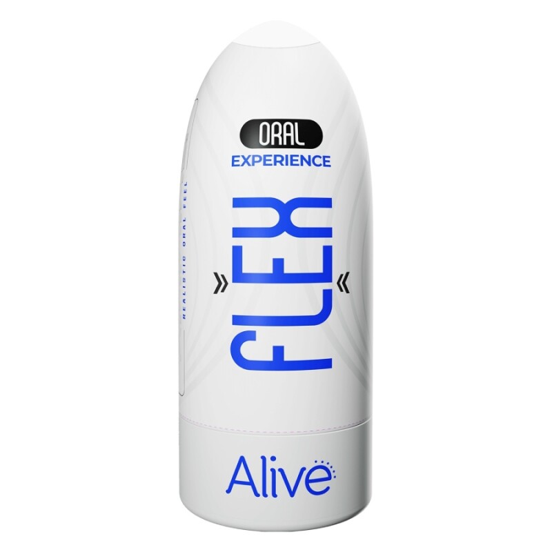 Мастурбатор-рот в колбі Alive Flex Oral M бежевий, 16 х 6.5 см - Зображення 2