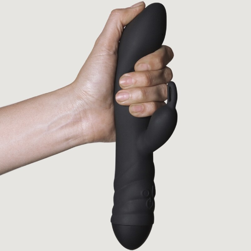 Вібратор-кролик Adrien Lastic Twister з ротацією, чорний, 23 х 4 см - Изображение 3