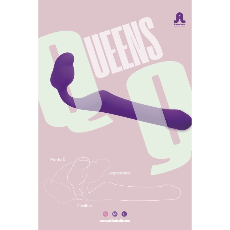 Страпон безремневий Adrien Lastic Queens S гнучкий, фіолетовий, 14.5 х 4 см - Зображення 2