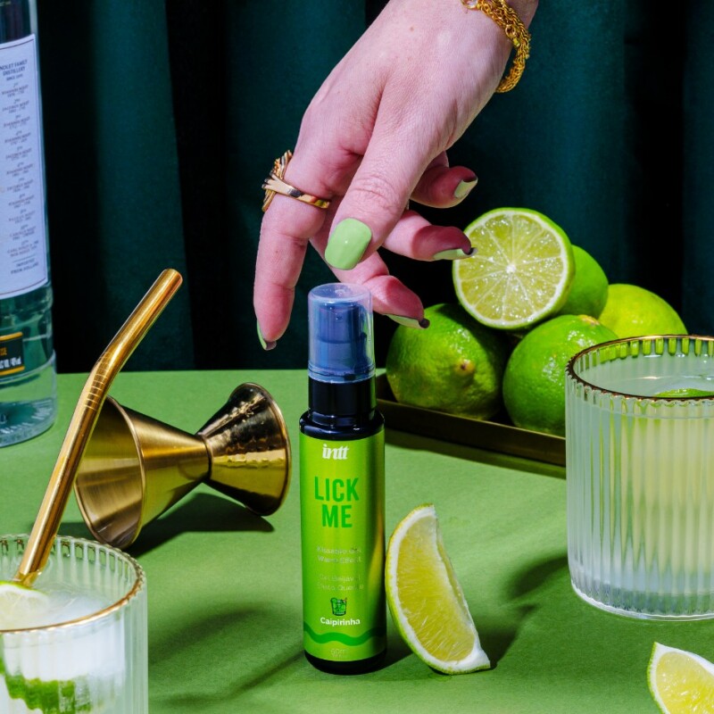 Їстівний лубрикант з ефектом тепла INTT Lick Me Caipirinha зі смаком лайму, 50 мл - Зображення 3