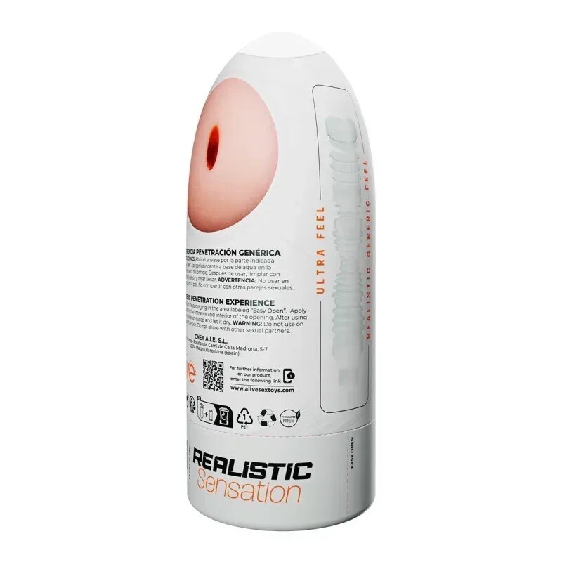 Мастурбатор в колбі Alive Flex Generic M бежевий, 16 х 6.5 см - Зображення 5