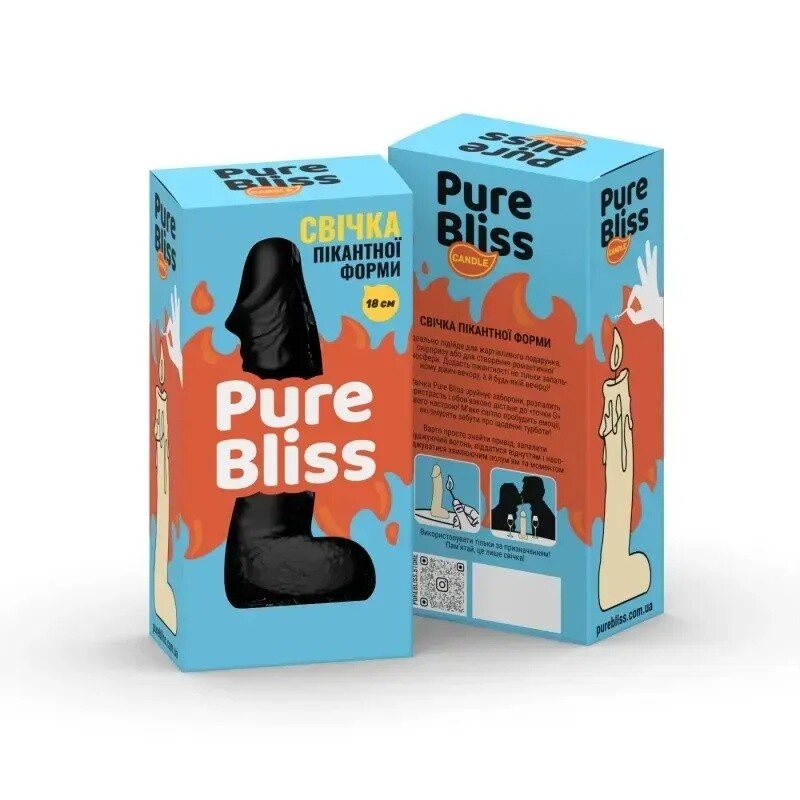 Свічка пікантної форми Pure Bliss BIG Black чорна, 18 х 4.2 см - Изображение 5